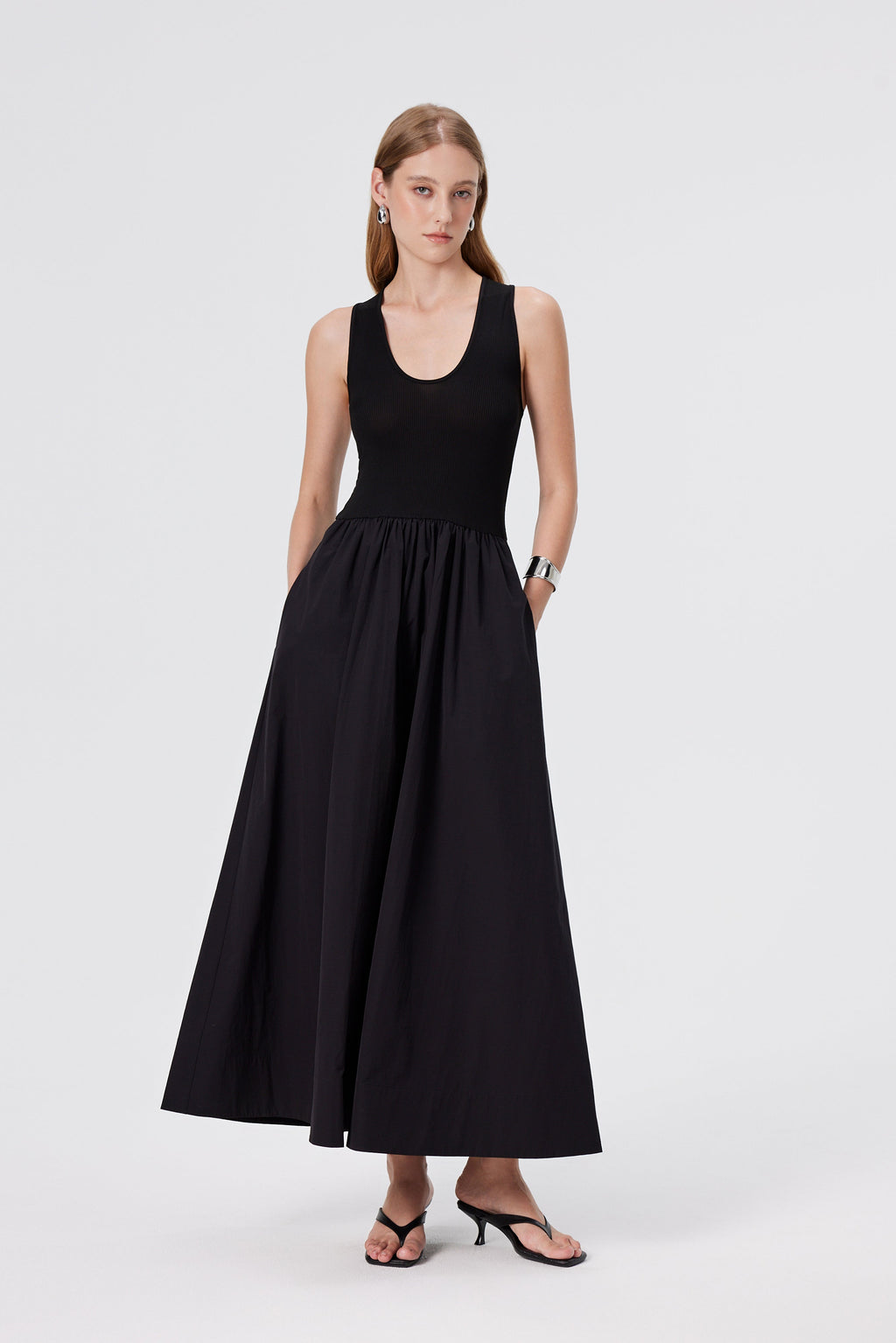 Kamari Plunge Neck Midi Dress