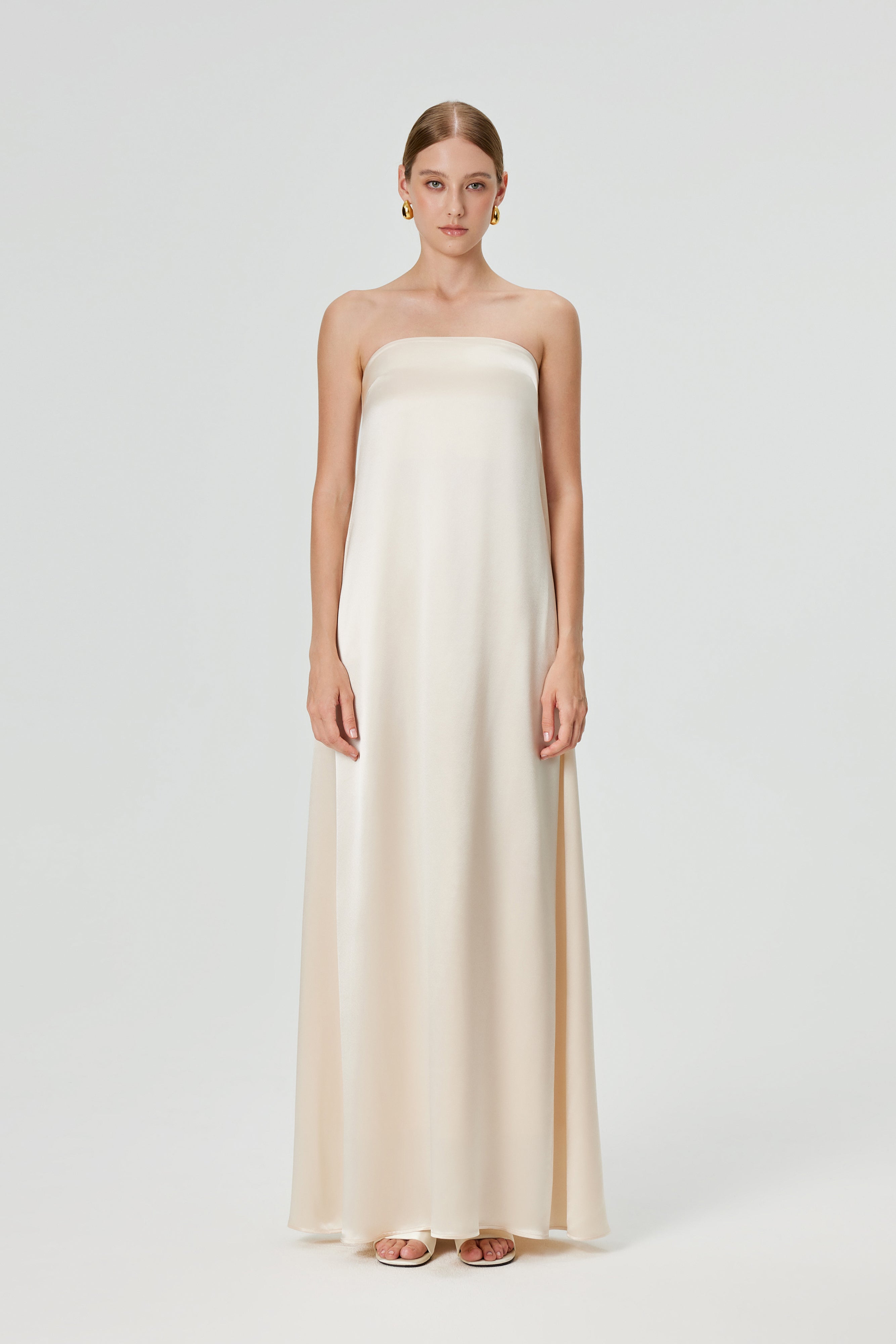 Eris Strapless Maxi Dress - Cream