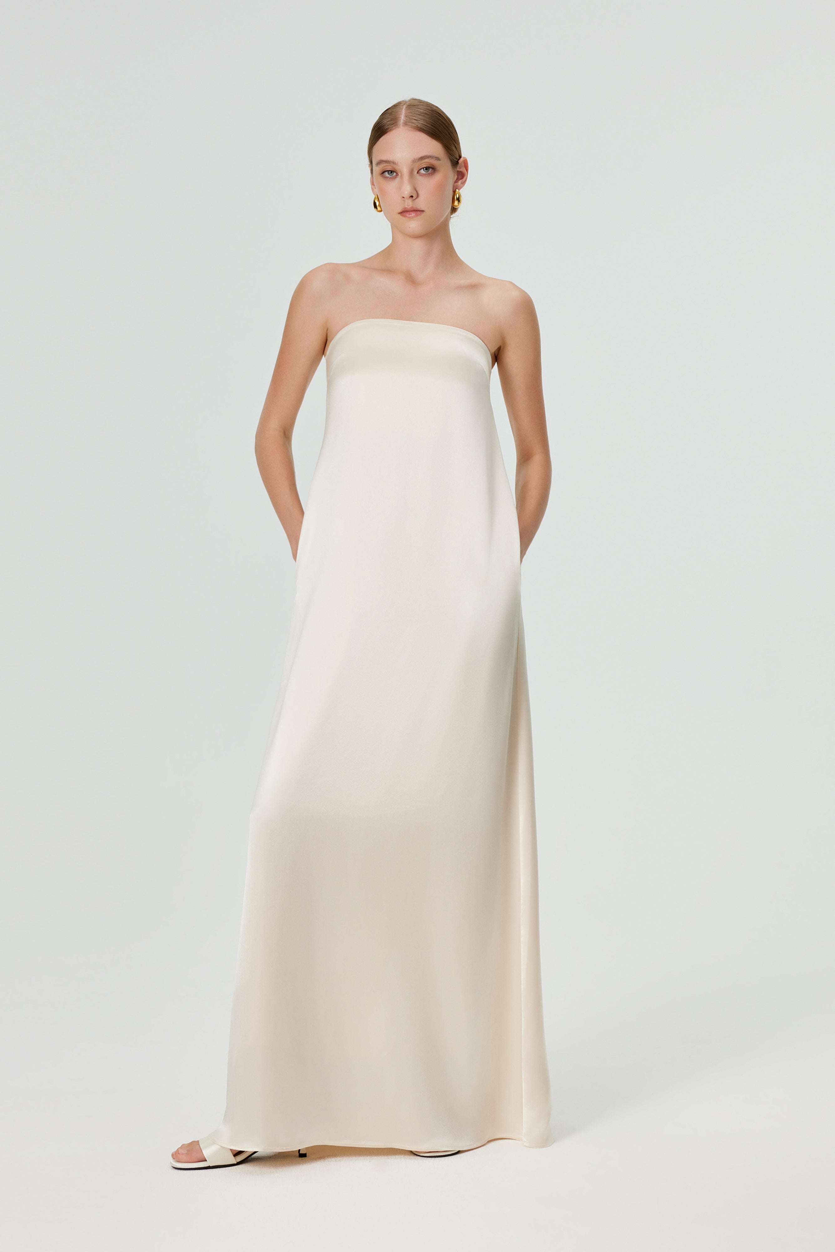 Eris Strapless Maxi Dress - Cream