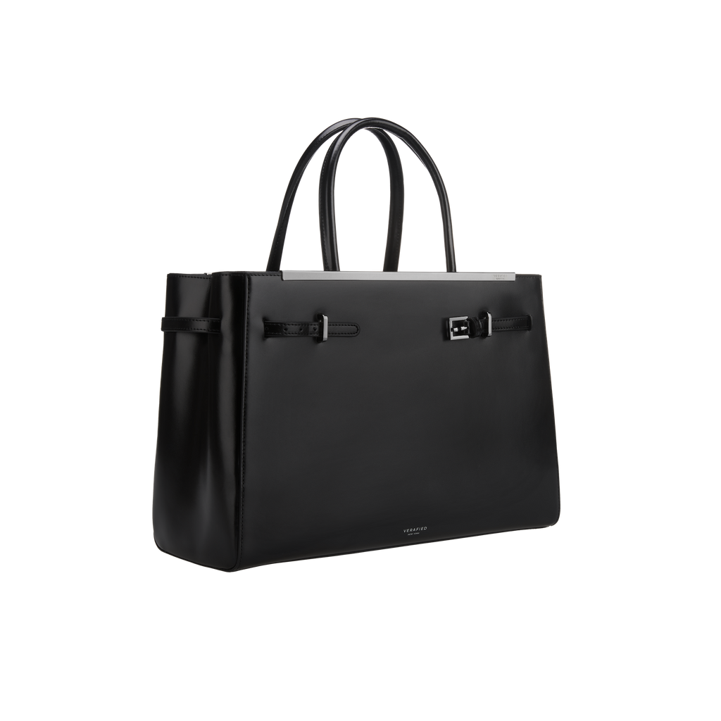 Noir Leather Book Tote Bag 33