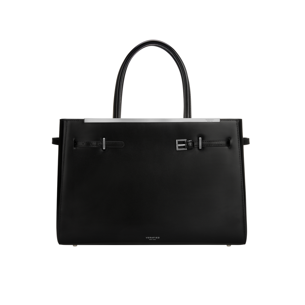 Noir Leather Book Tote Bag 33