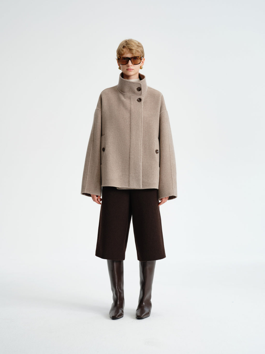 Wool–Cashmere Short Coat