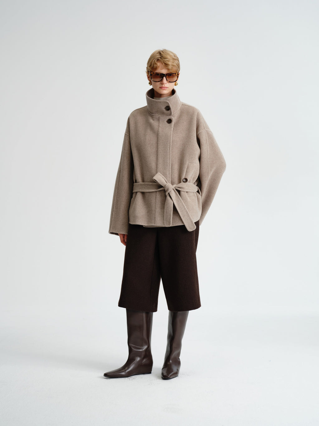 Wool–Cashmere Short Coat