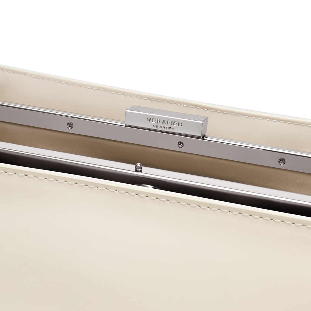 Silver Ivory Éclair Premium Calf Leather Bag