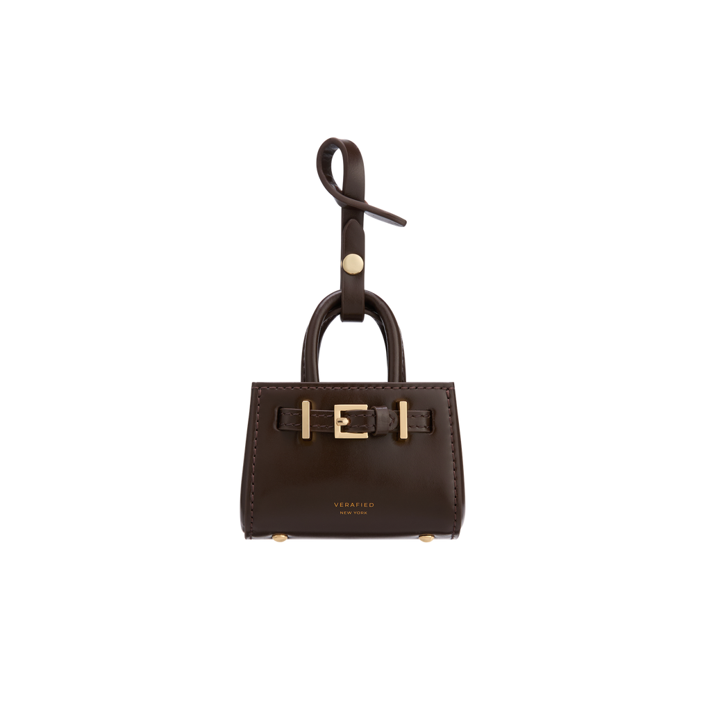 Chocolate Leather Book Tote Bag 25