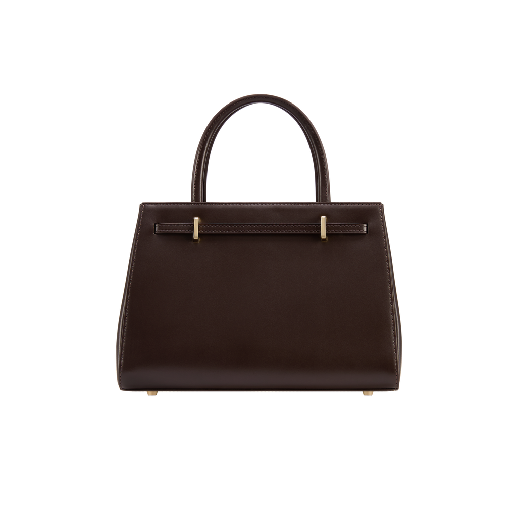 Chocolate Leather Book Tote Bag 25