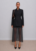 Tess Structure Woven Blazer Dress Black