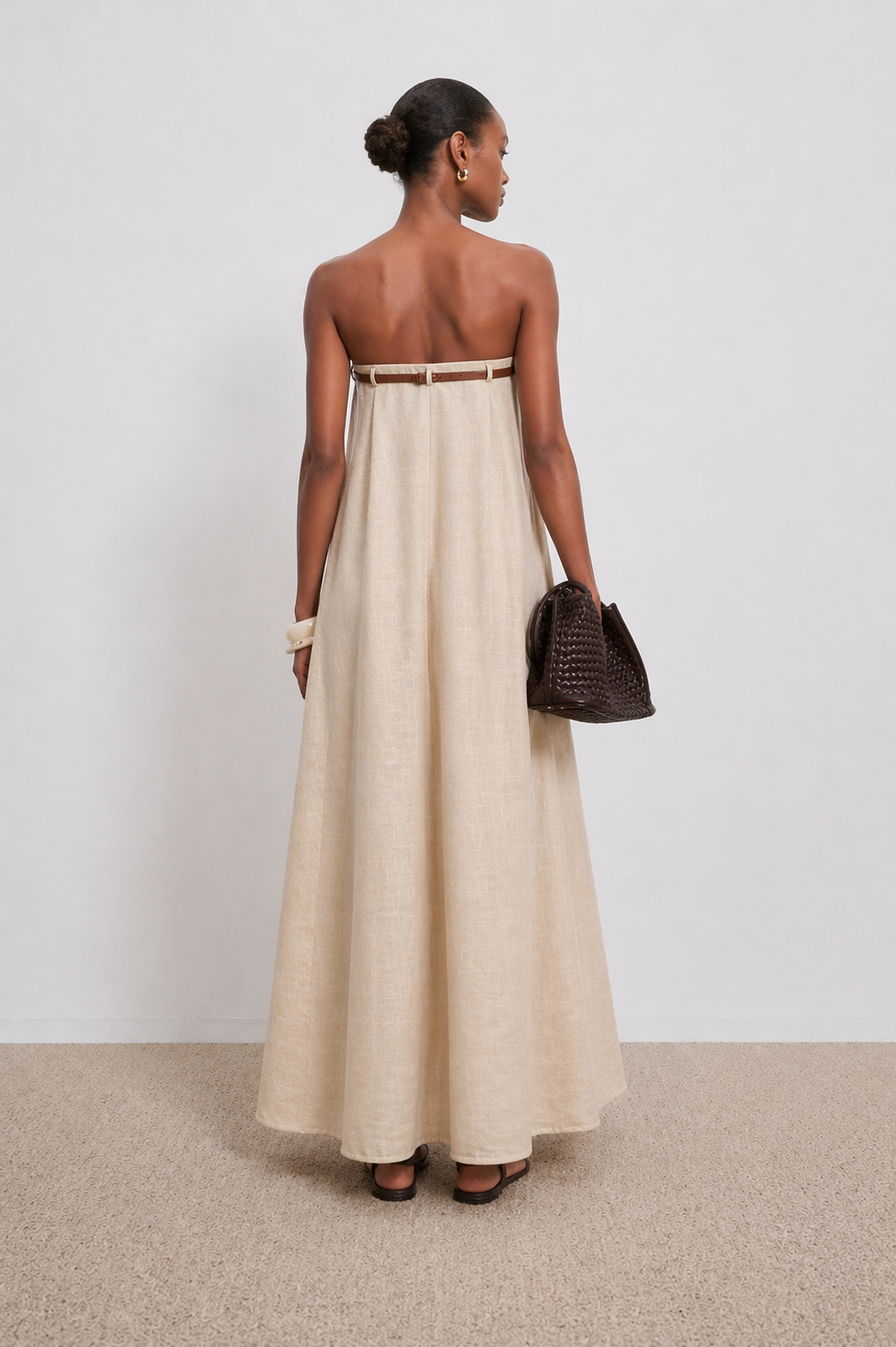 June Strapless Cotton Maxi Dress