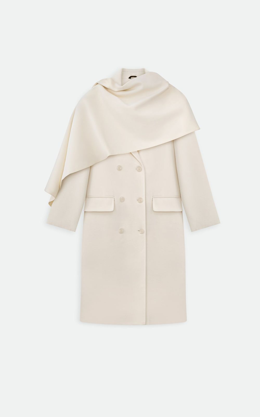 BOYFRIEND’S Coat with Removable Scarf-Cape