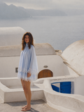 Andrea Lace Chiffon Mini Dress - Blue