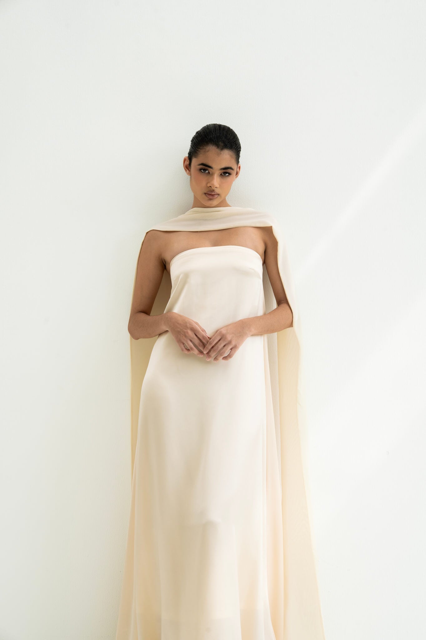 Rayssa Scarf Gown in Naia™ Satin