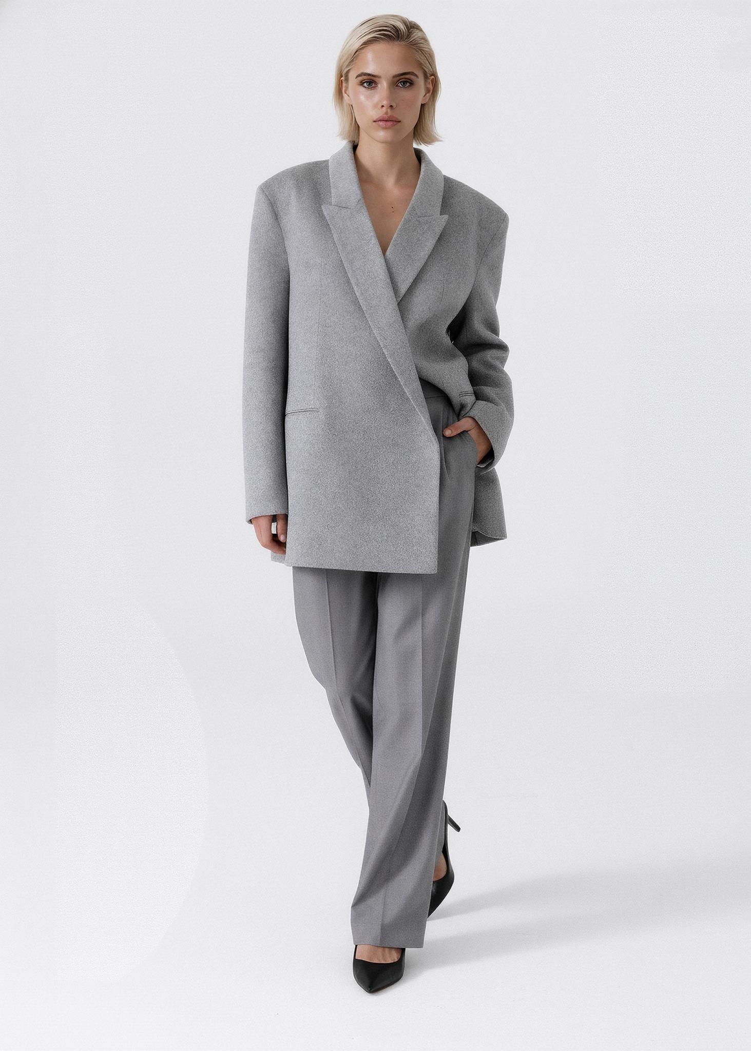 100% wool double-breasted coat