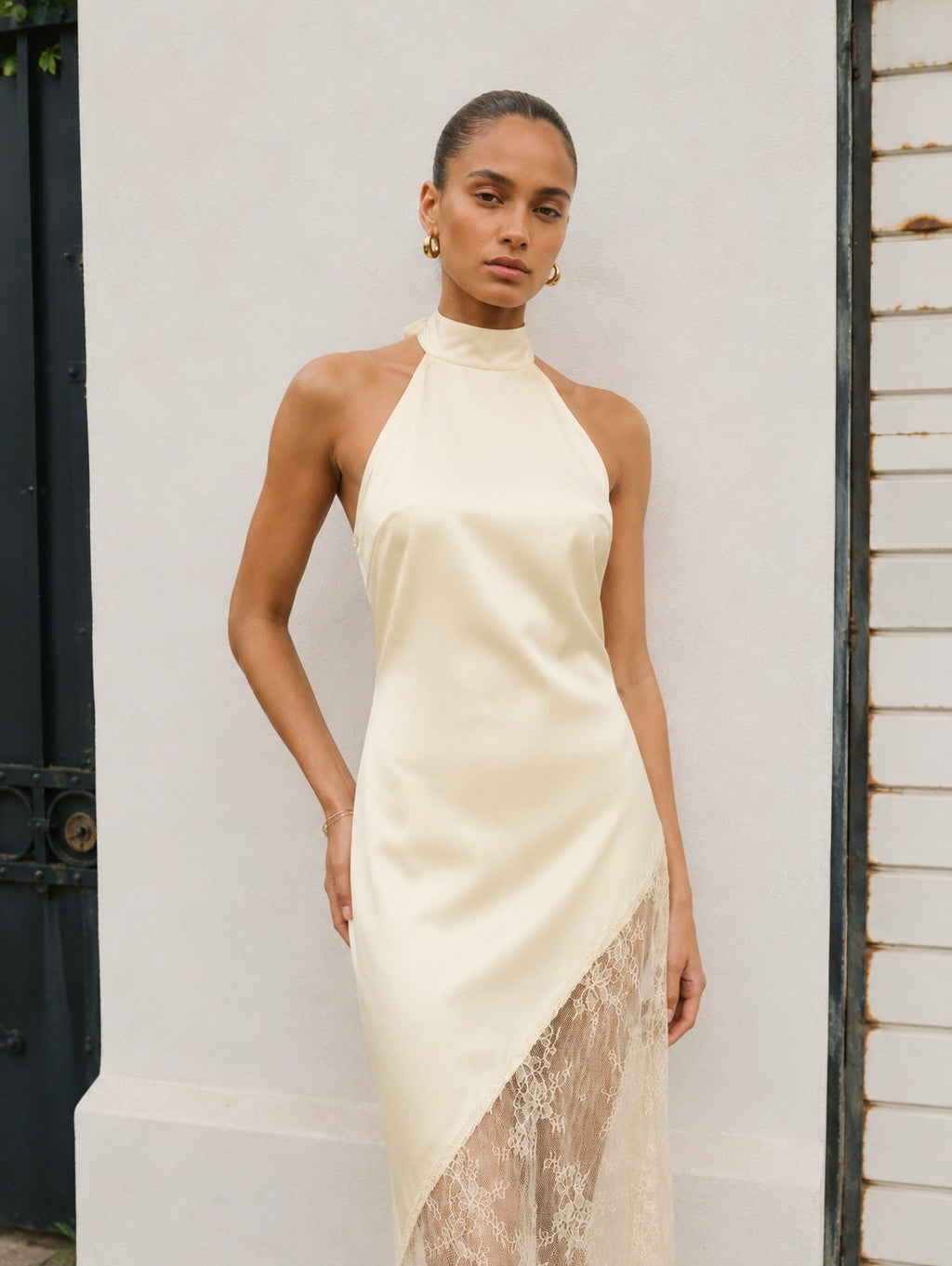 Patricia Satin Lace Maxi Dress