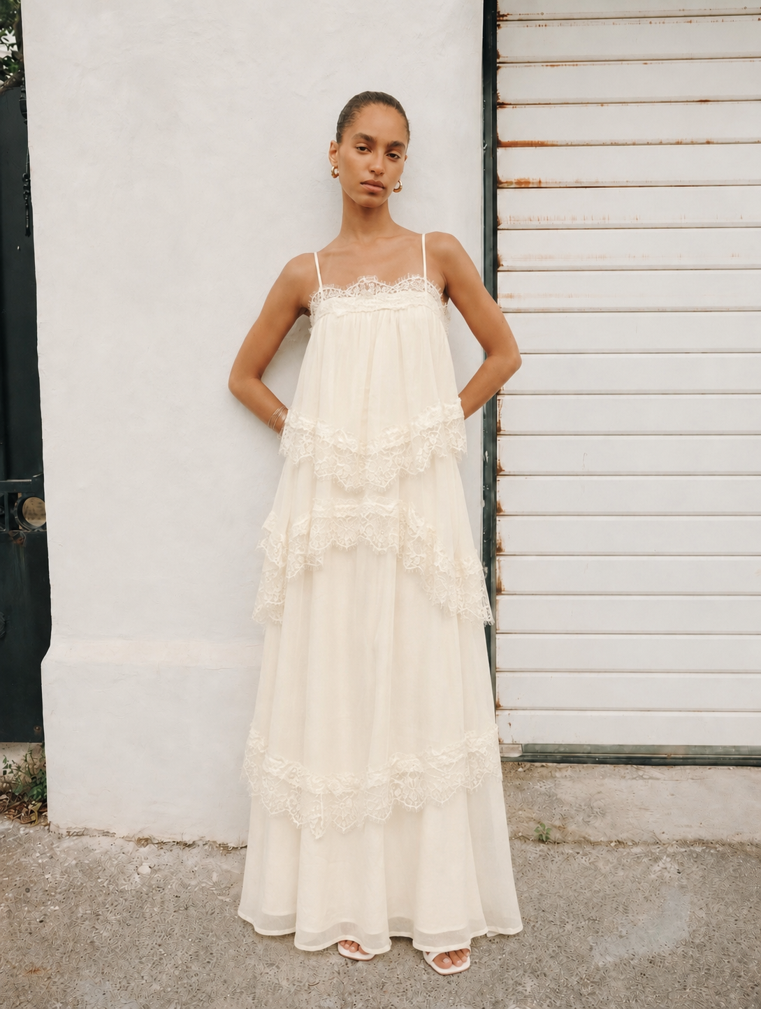 Joyce Lace Tiered Maxi Dress