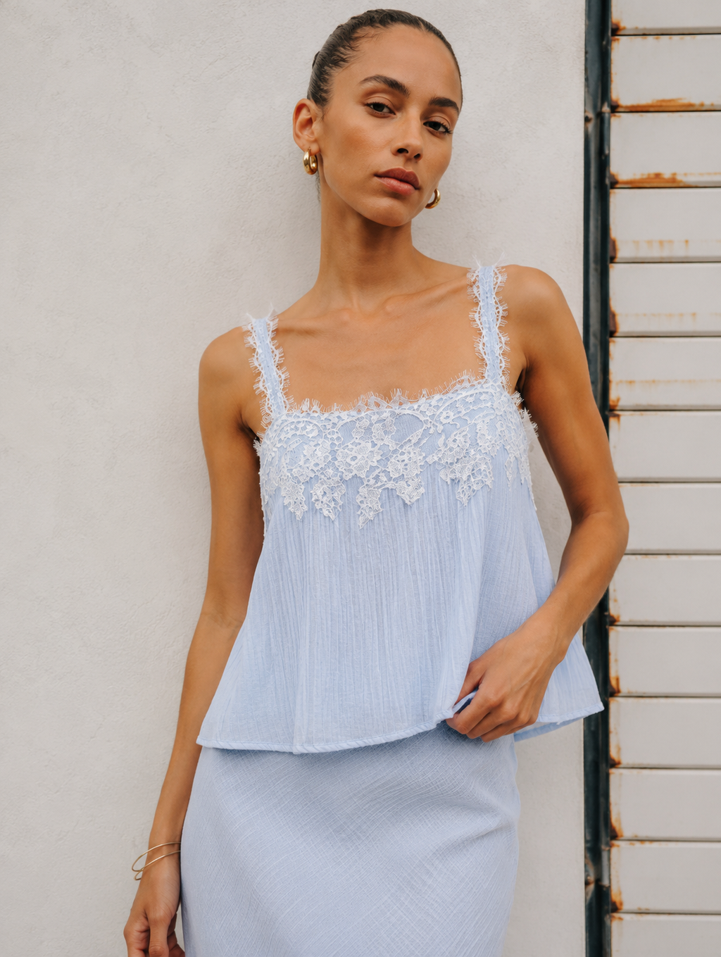 Lydia Lace Trim Cami Top