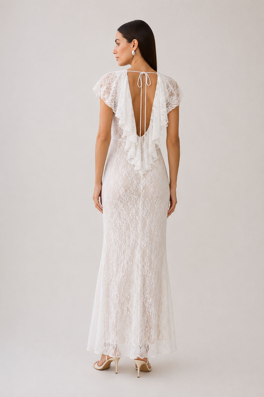 Isabelle Lace Ruffle Maxi Dress