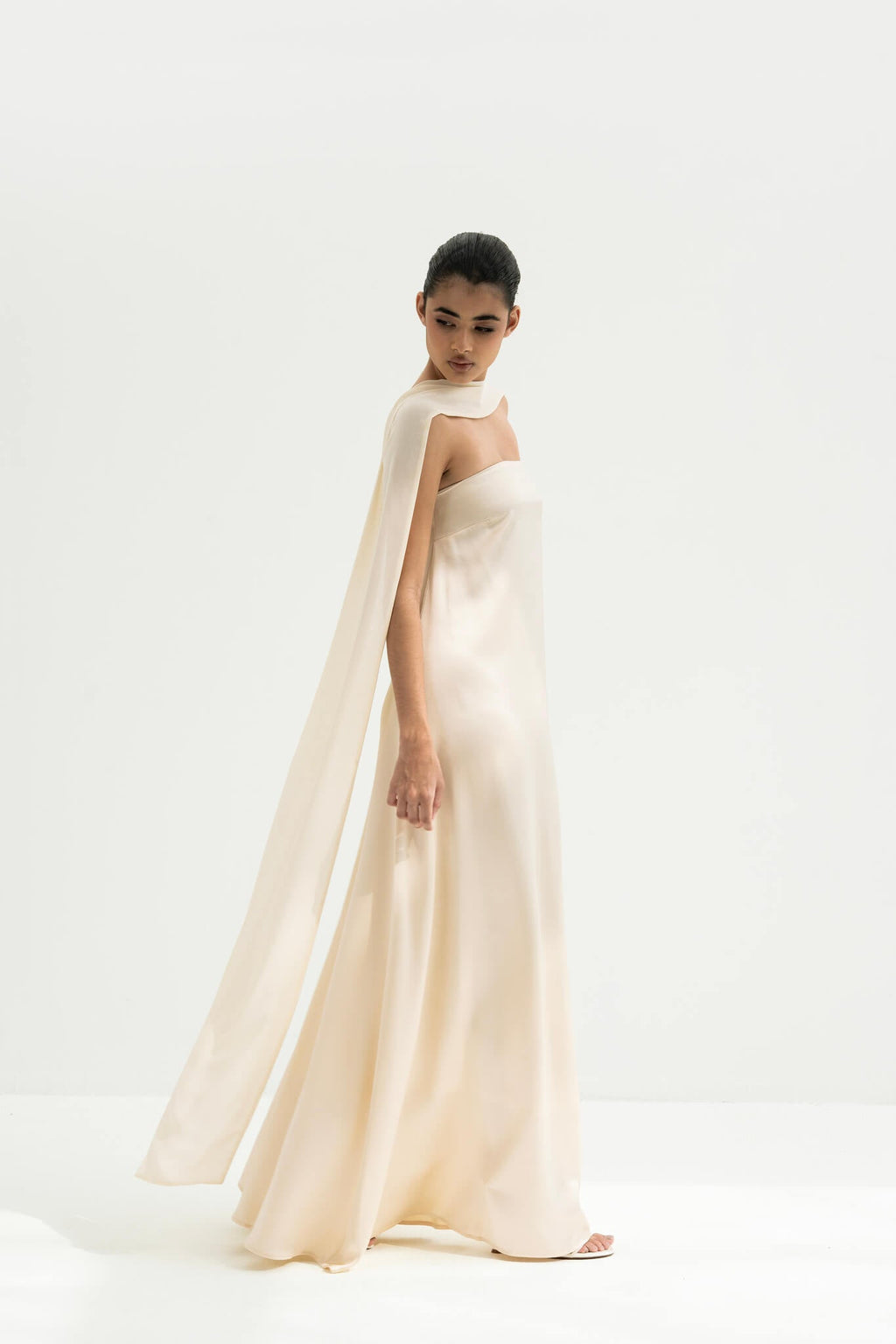 Rayssa Scarf Gown in Naia™ Satin