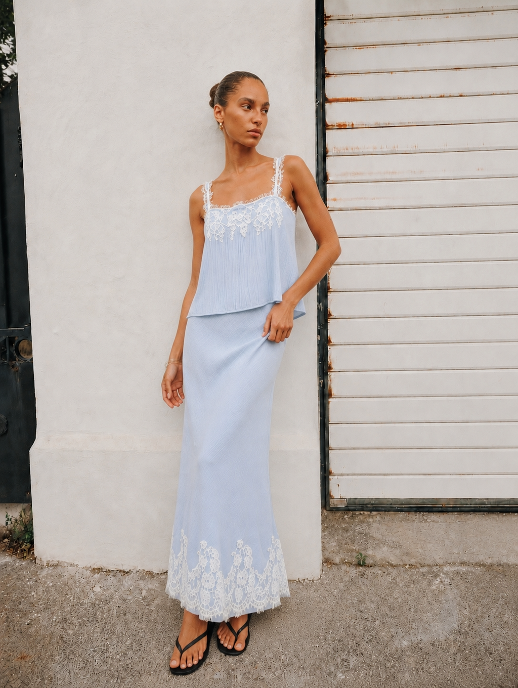 Lydia Lace Trim Maxi Skirt