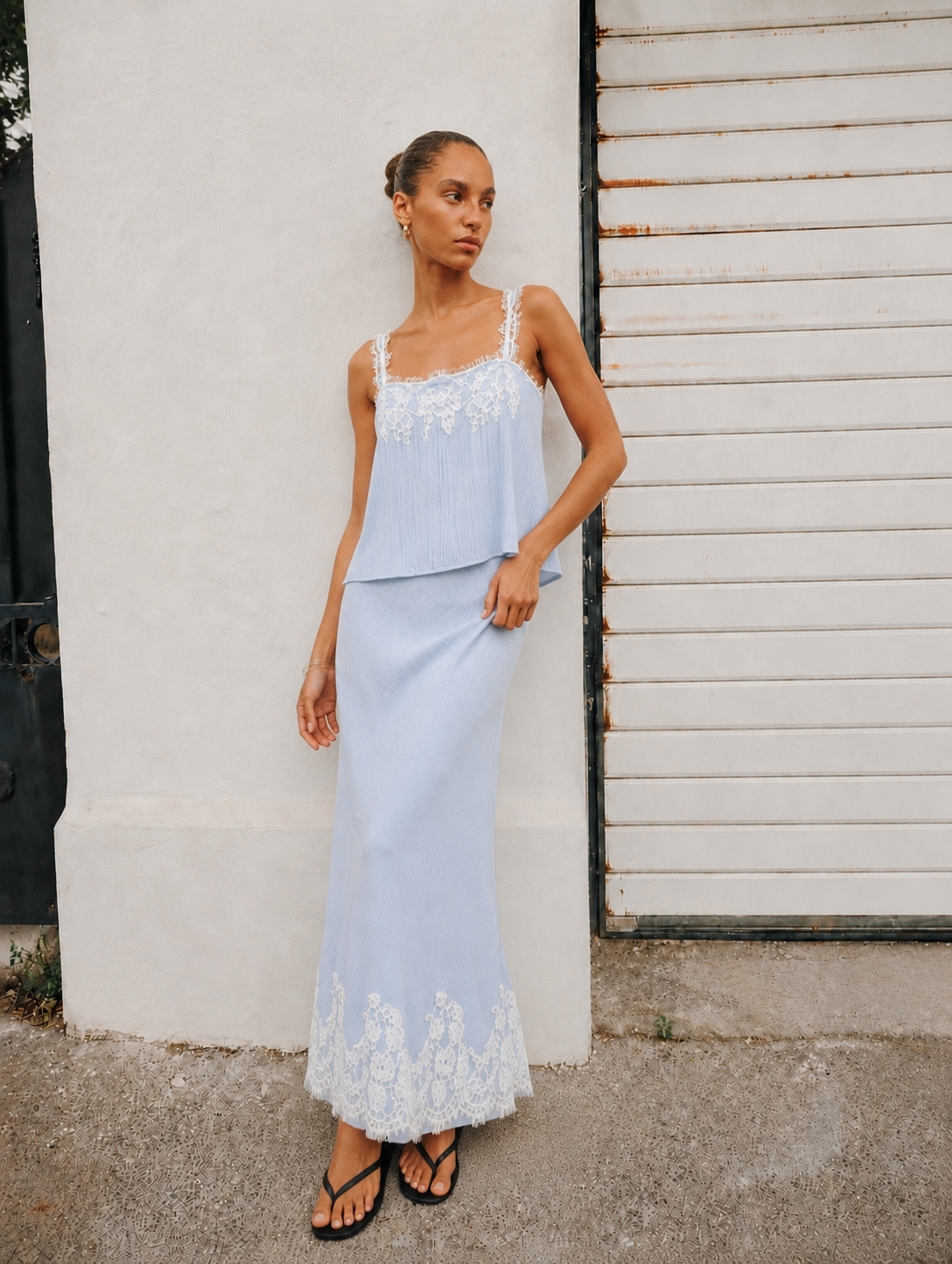 Lydia Lace Trim Maxi Skirt