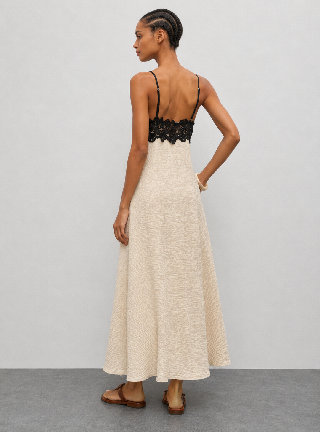 Élodie Lace Trim Maxi Dress