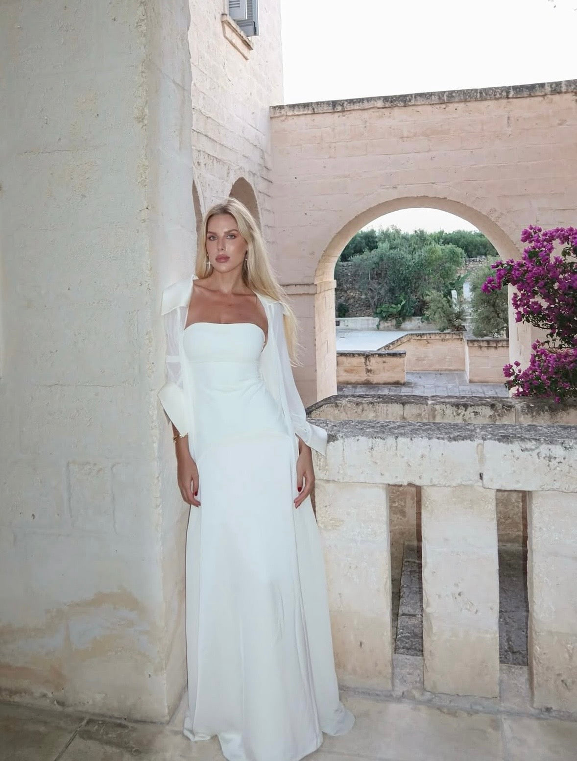 Amaya Satin Mesh Maxi Dress Set - Ivory