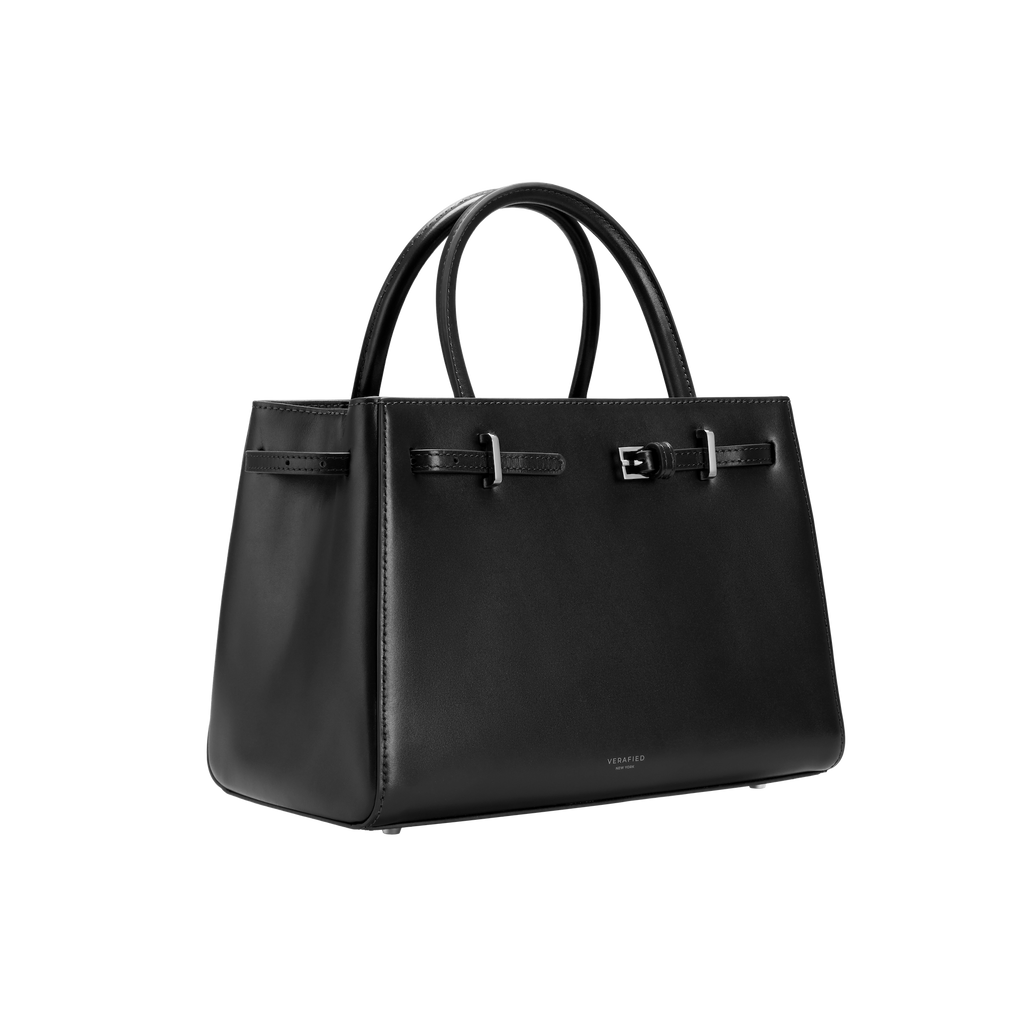Noir Leather Book Tote Bag 25