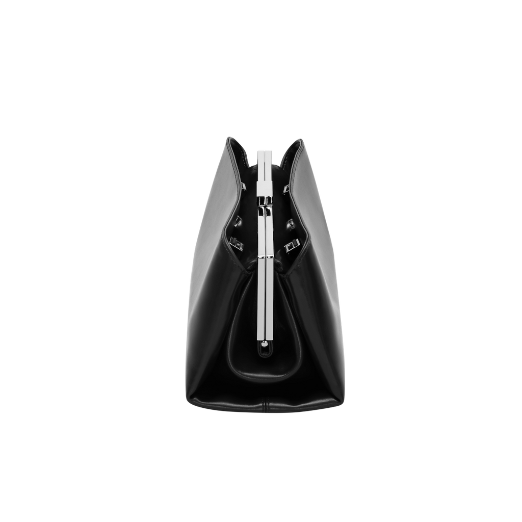 Silver Noir Éclair Premium Calf Leather Bag