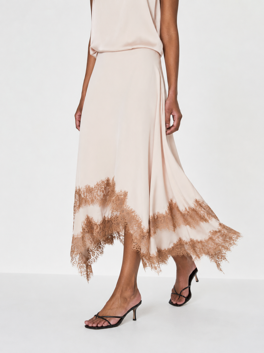 Lori Satin Lace Maxi Skirt