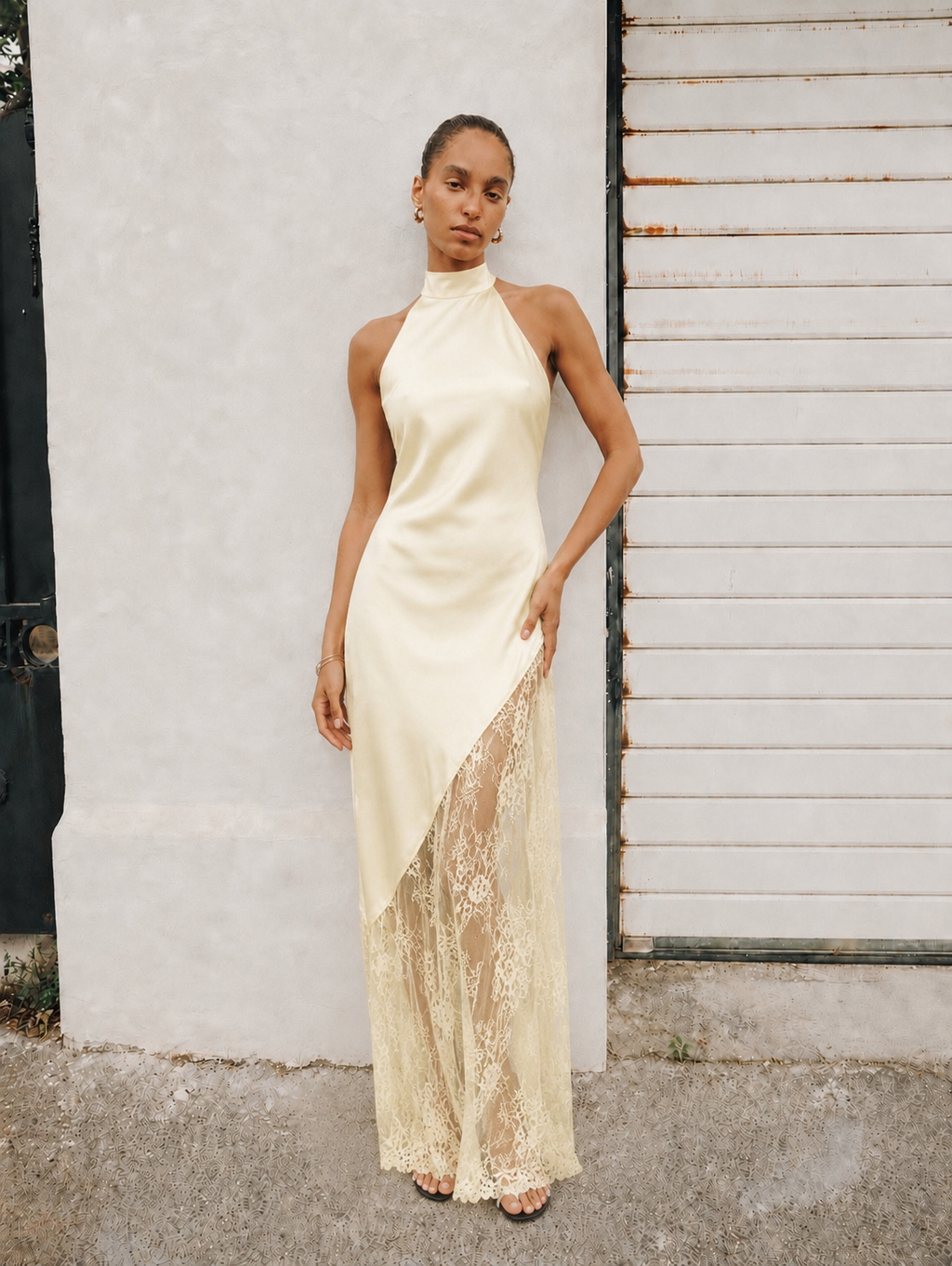 Patricia Satin Lace Maxi Dress