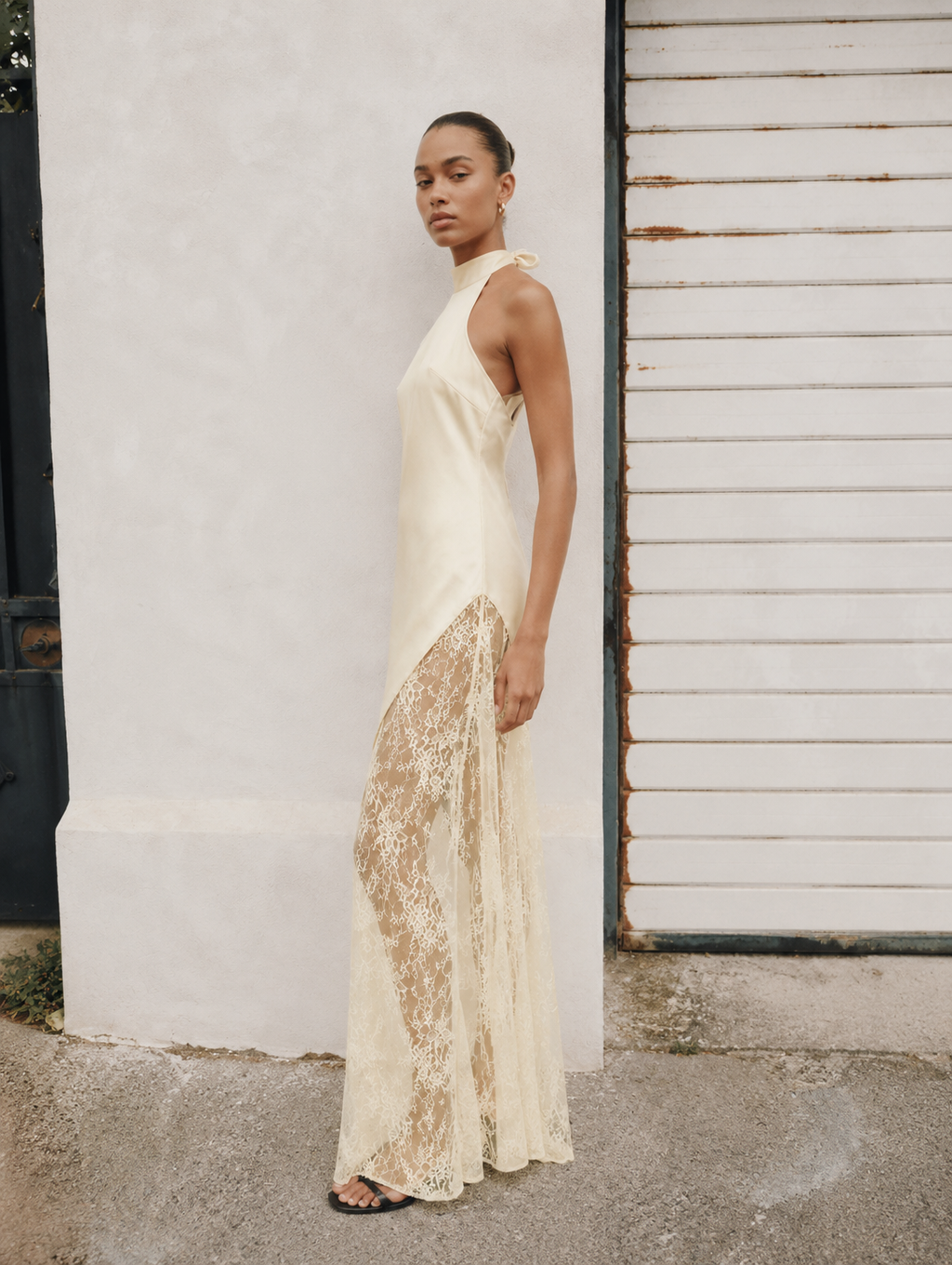 Patricia Satin Lace Maxi Dress