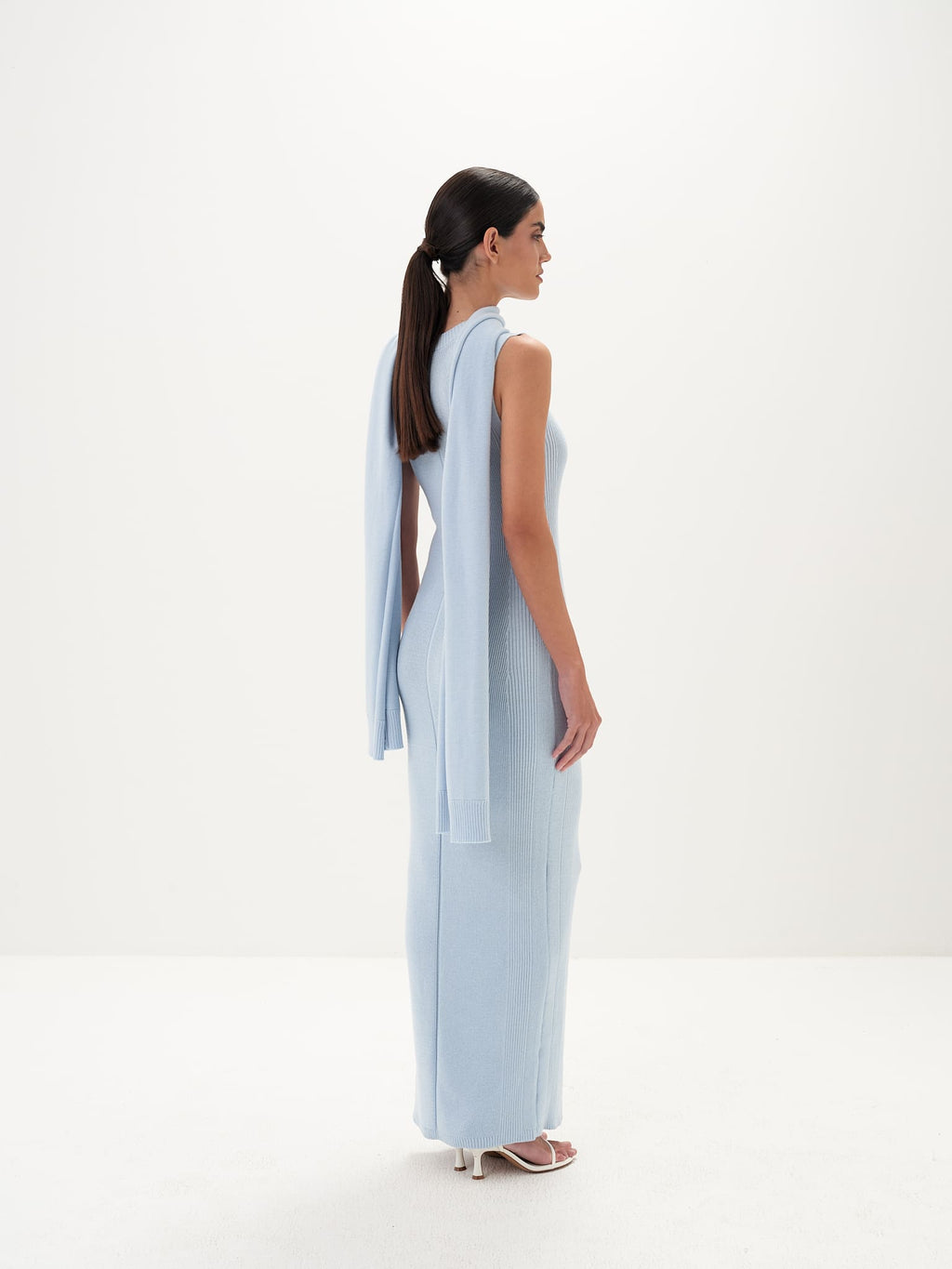 Seraphina Maxi Dress in Cotton Knit - Blue