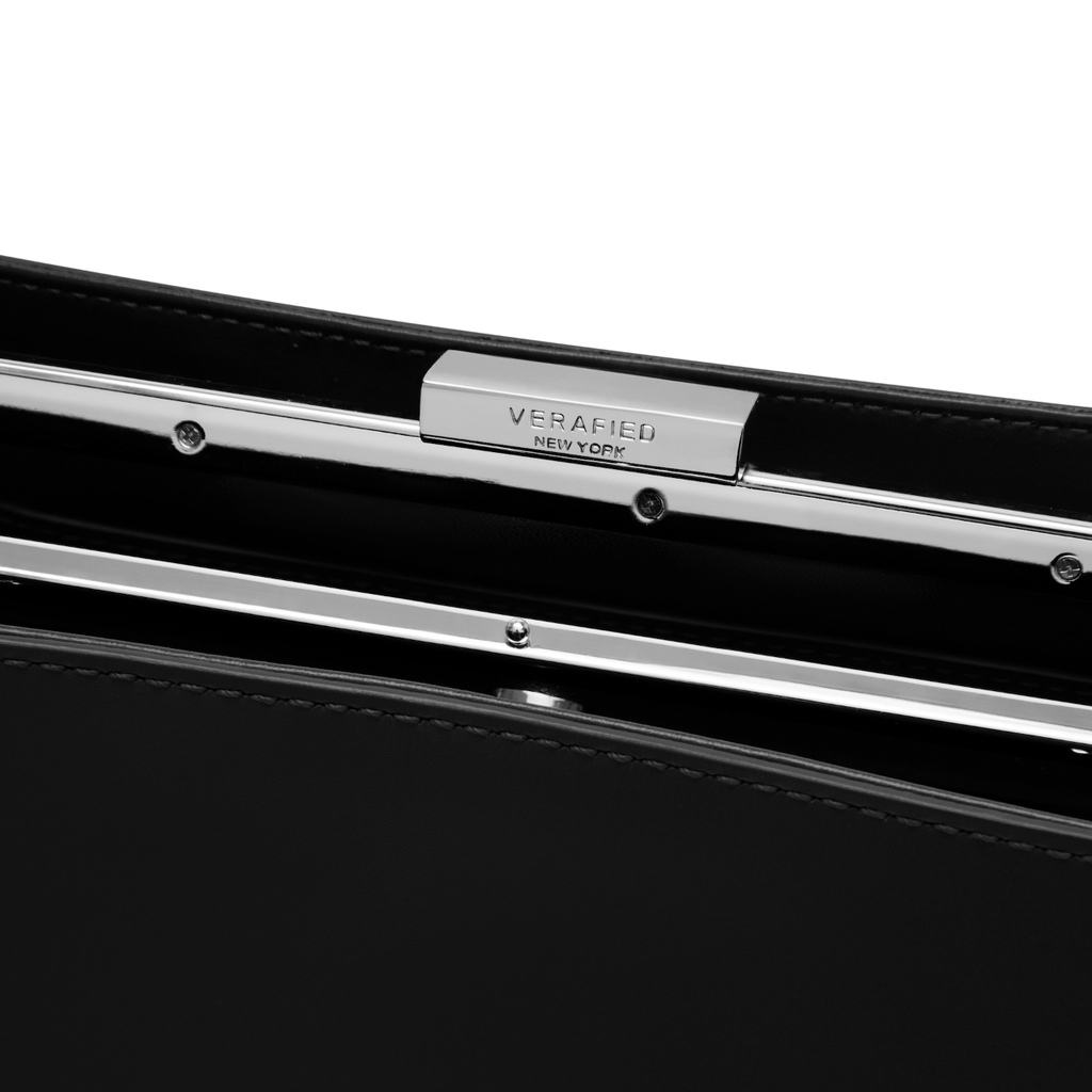 Silver Noir Éclair Premium Calf Leather Bag