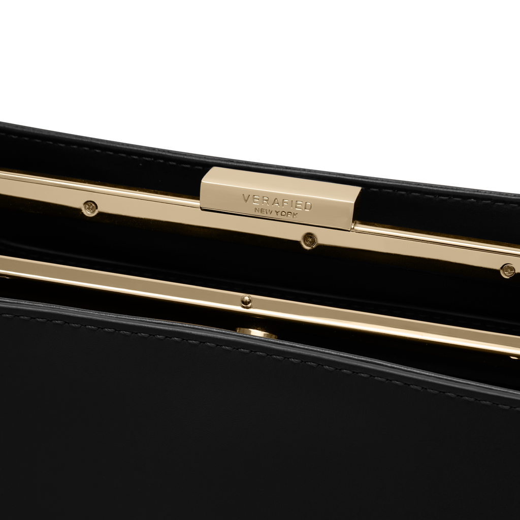 Gold Noir Éclair Premium Calf Leather Bag