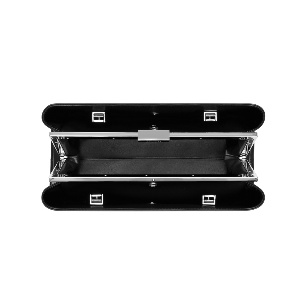 Silver Noir Éclair Premium Calf Leather Bag