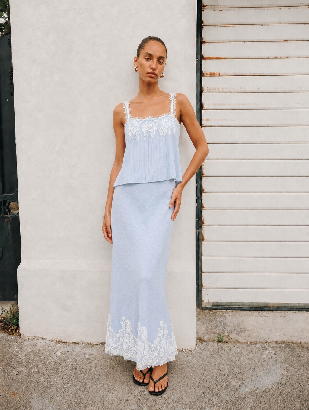 Lydia Lace Trim Maxi Skirt