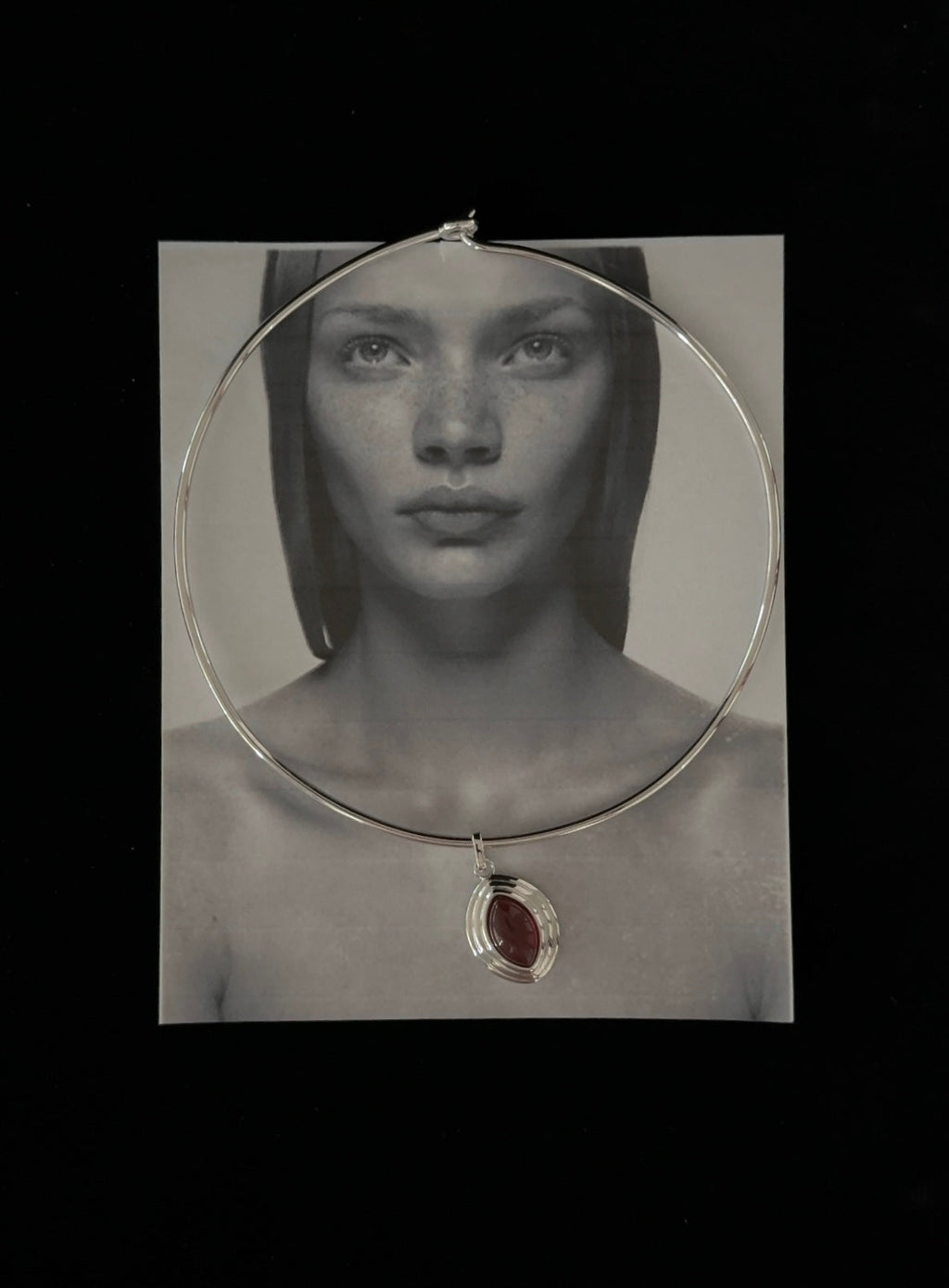 Red Onyx Charm Silver