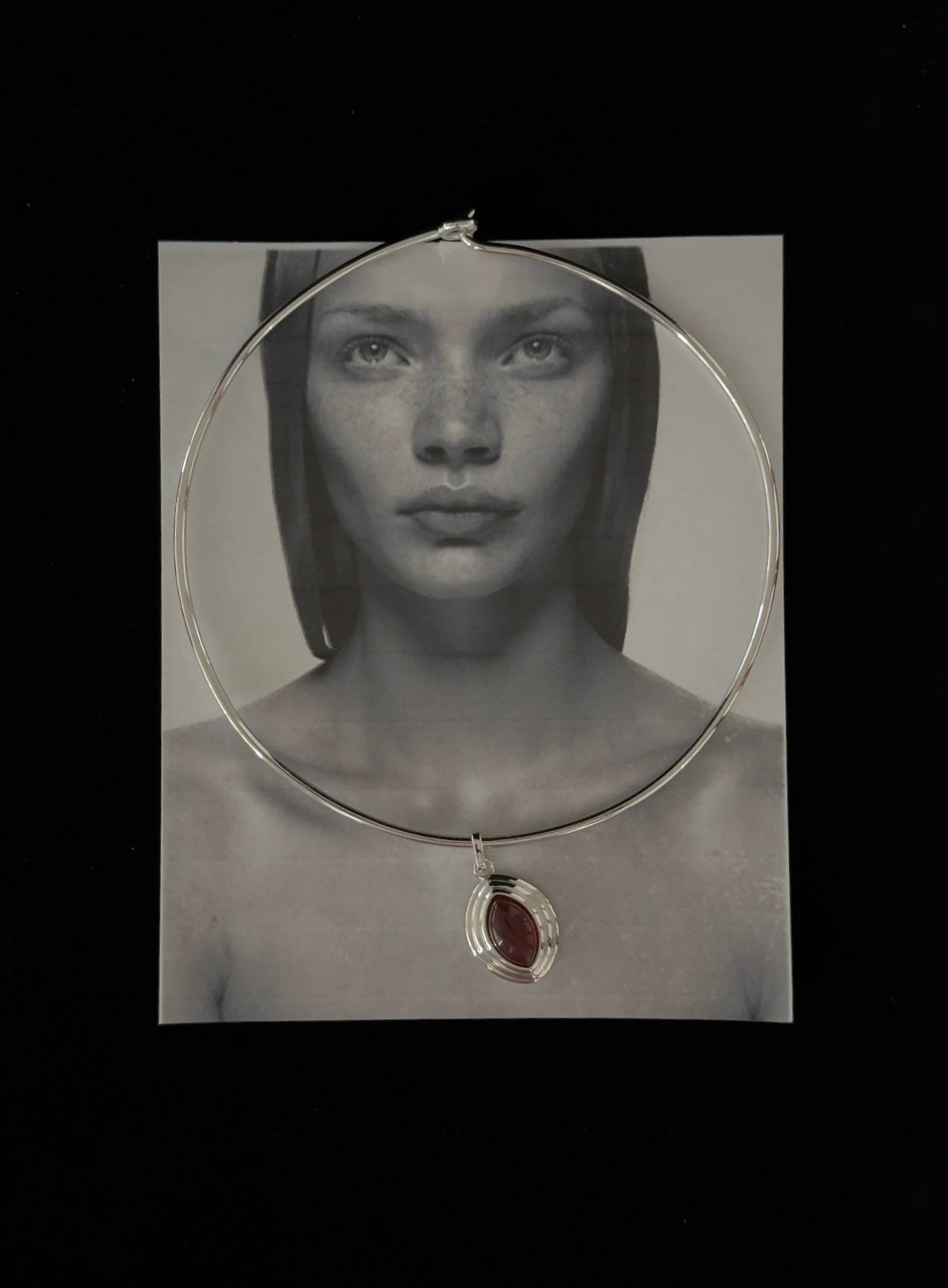 Red Onyx Charm Silver