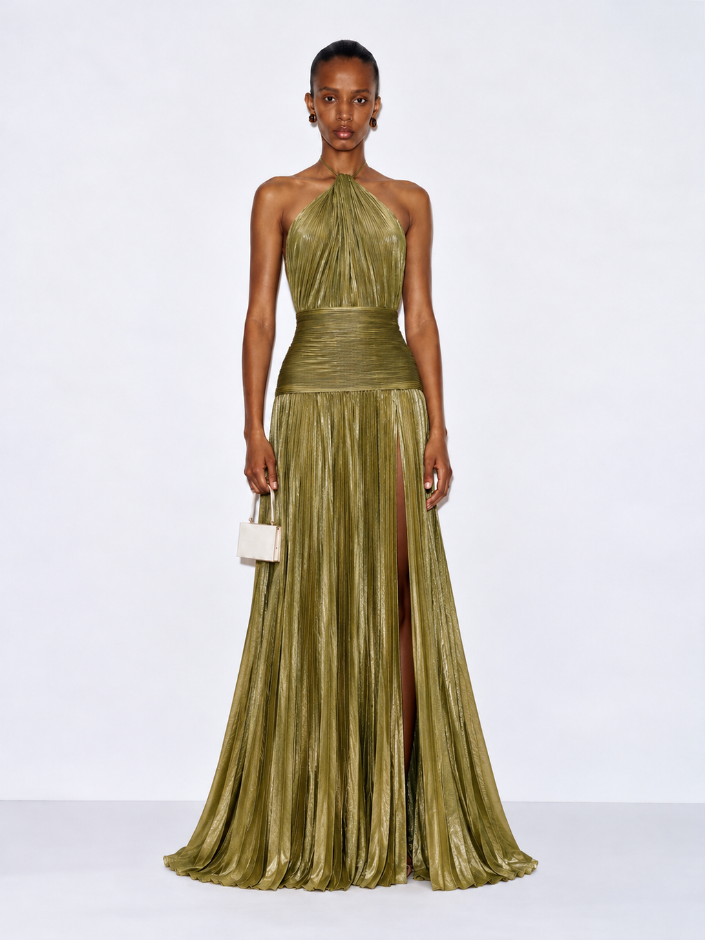 Martha Pleated Maxi Dress - Sage