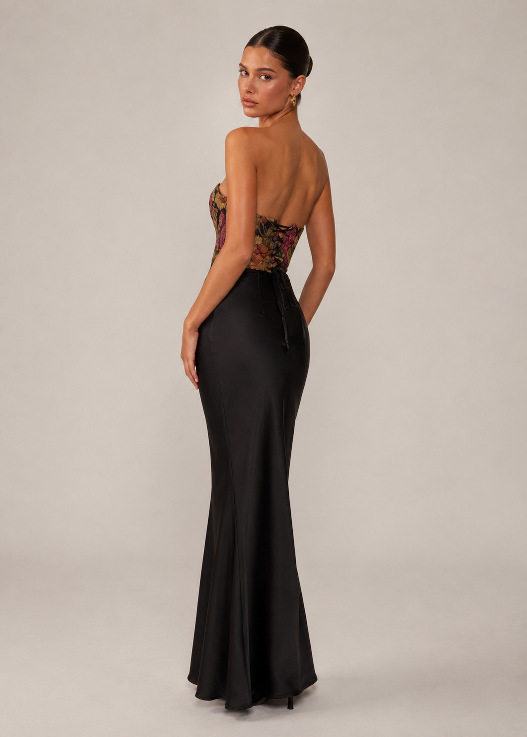 Abigail Floral Satin Maxi Dress
