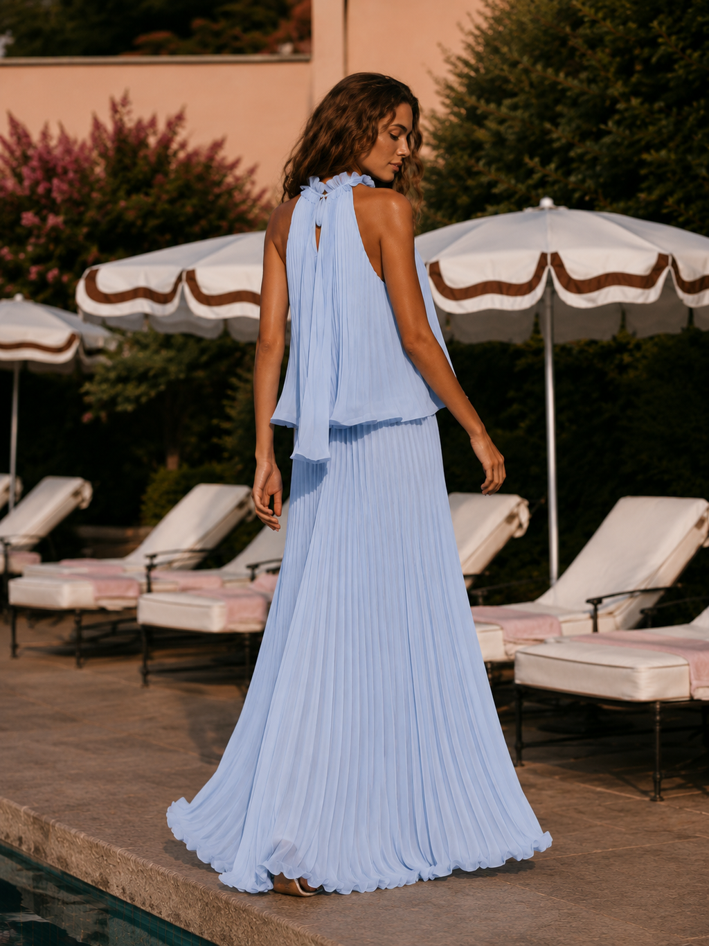Yasmine Pleated Maxi Dress