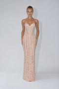Layla Lace Corset Maxi Dress - White