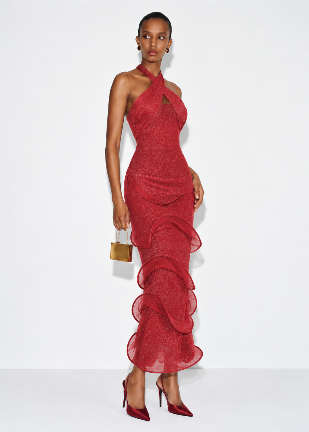 Valentina Ruffle Midi Dress