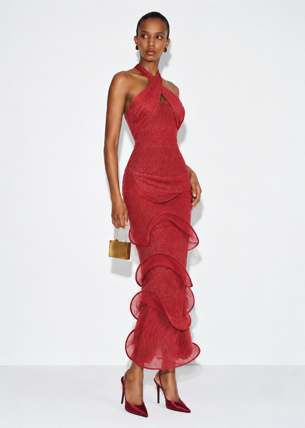 Valentina Ruffle Midi Dress