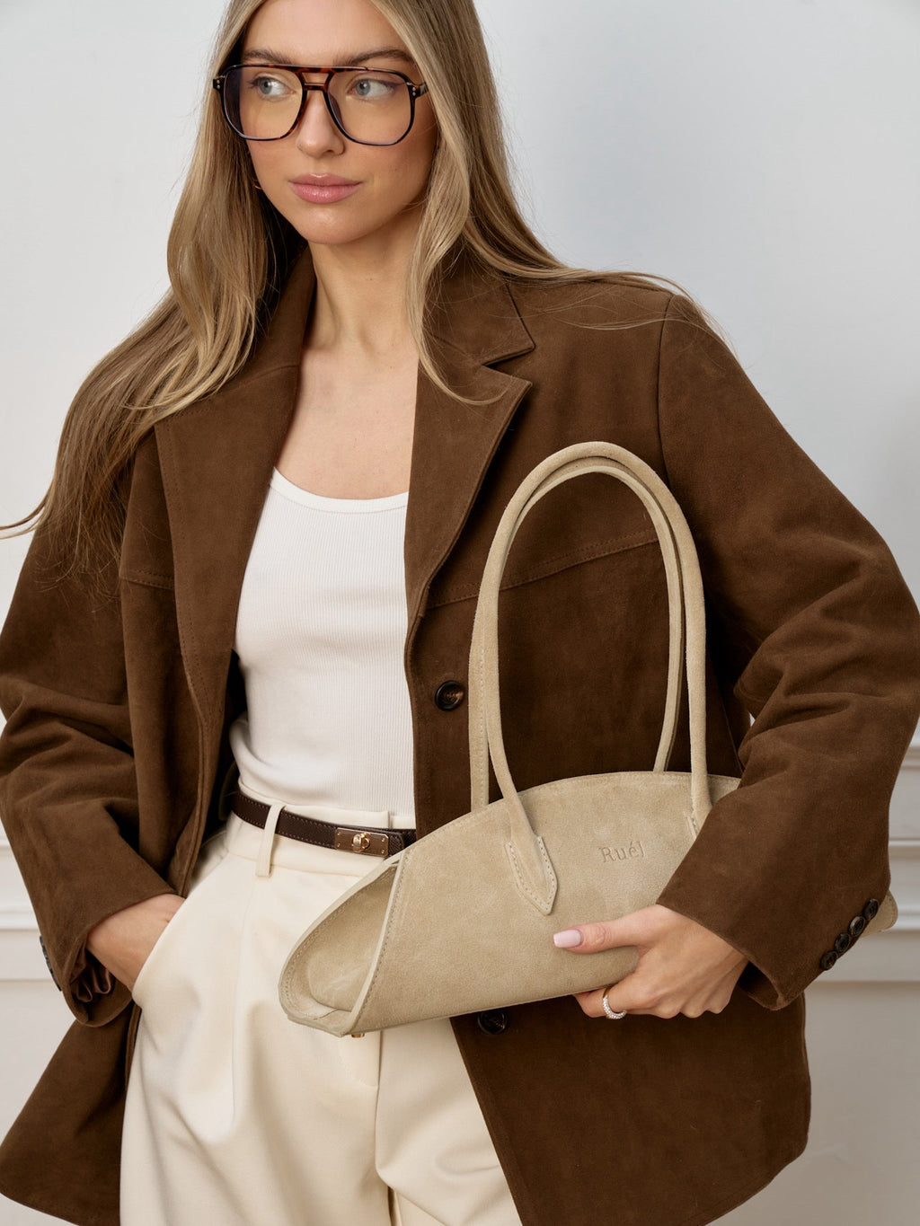 RUEL Bag - Suede BEIGE