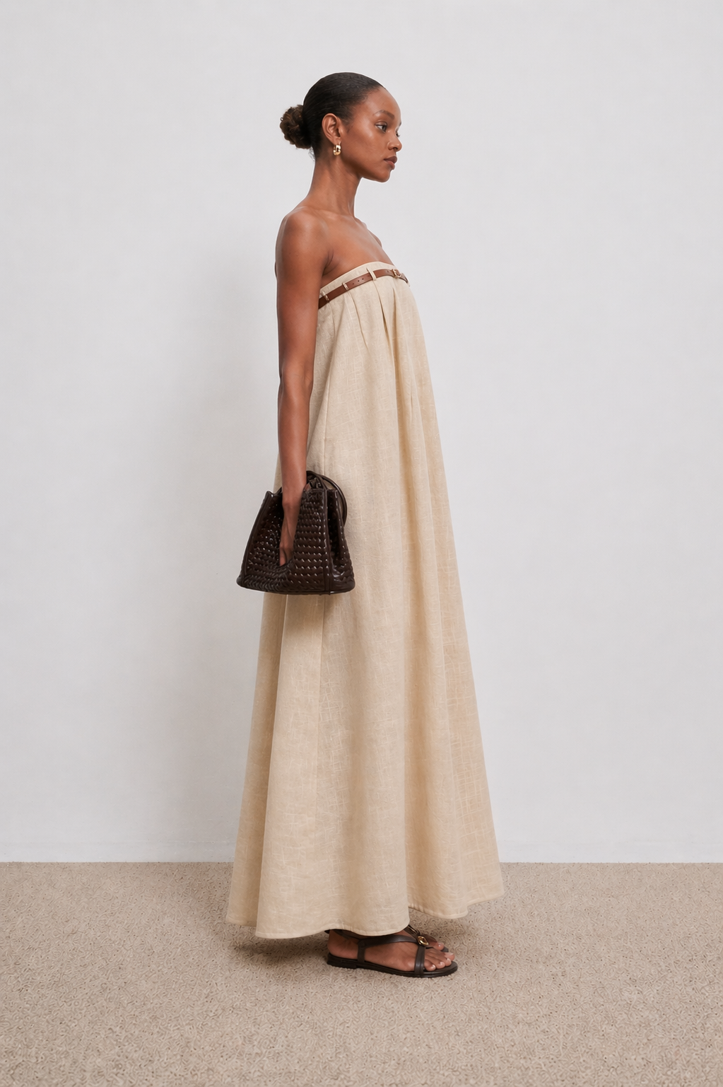 June Strapless Cotton Maxi Dress