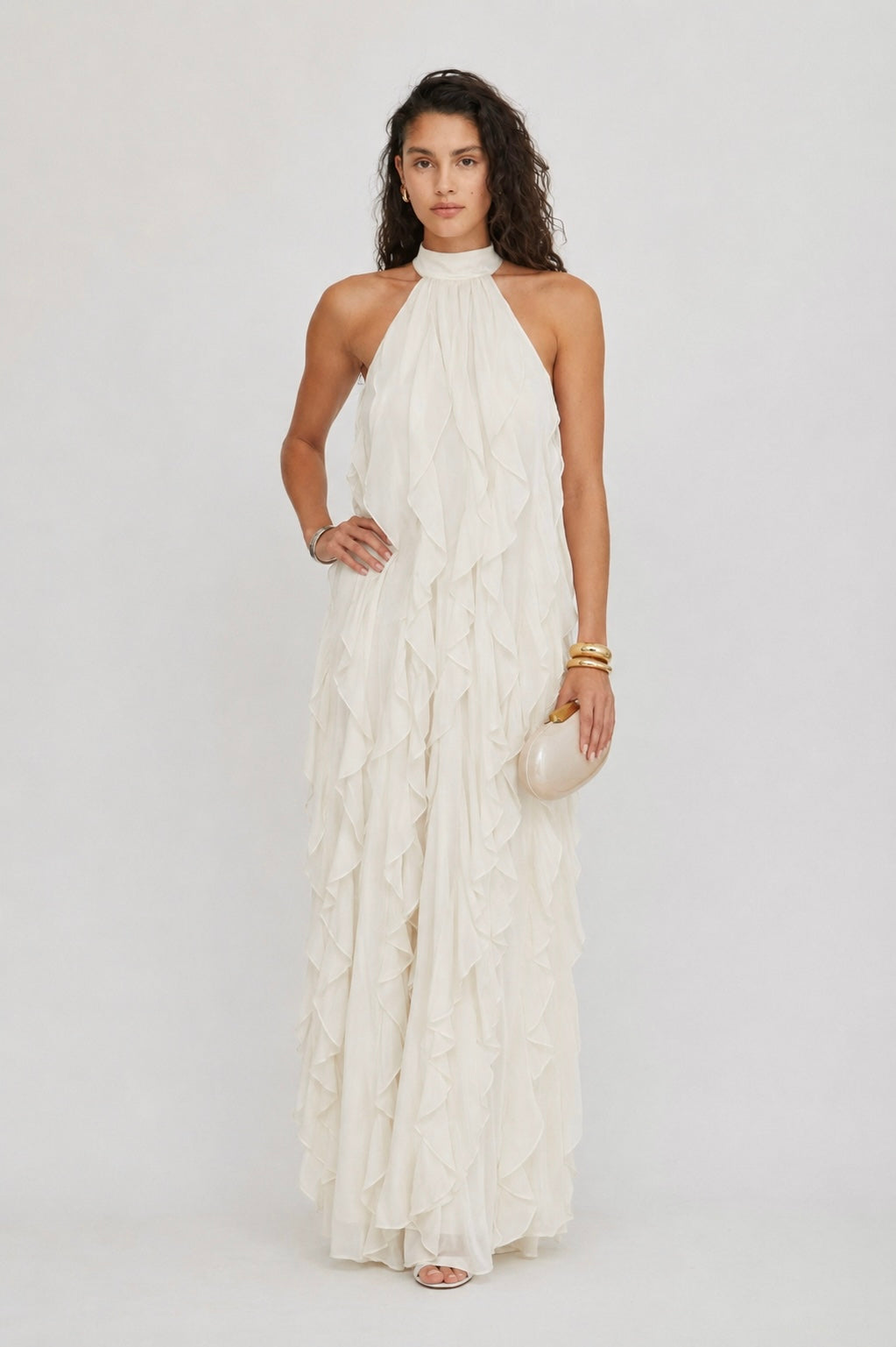 Julia Ruffle Halter Maxi Dress