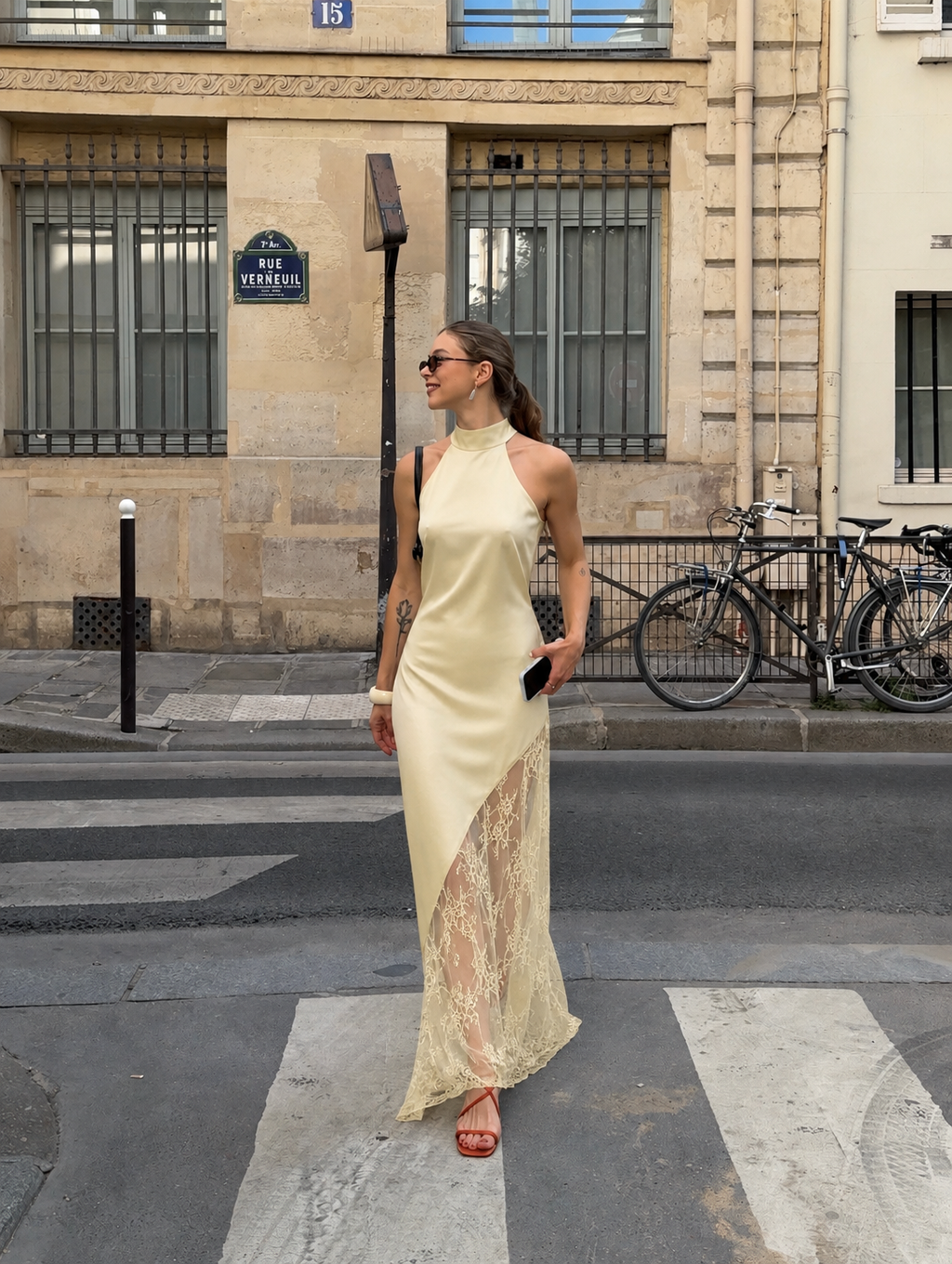 Patricia Satin Lace Maxi Dress