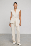 Clare Linen Blend Wrap Vest Top