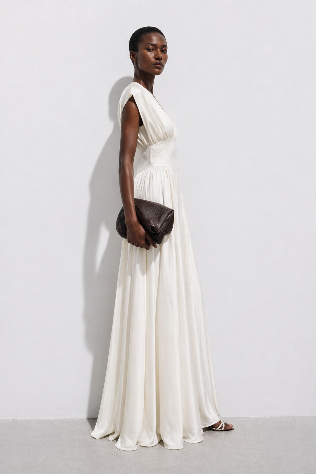 Roxie Satin Maxi Dress Cream