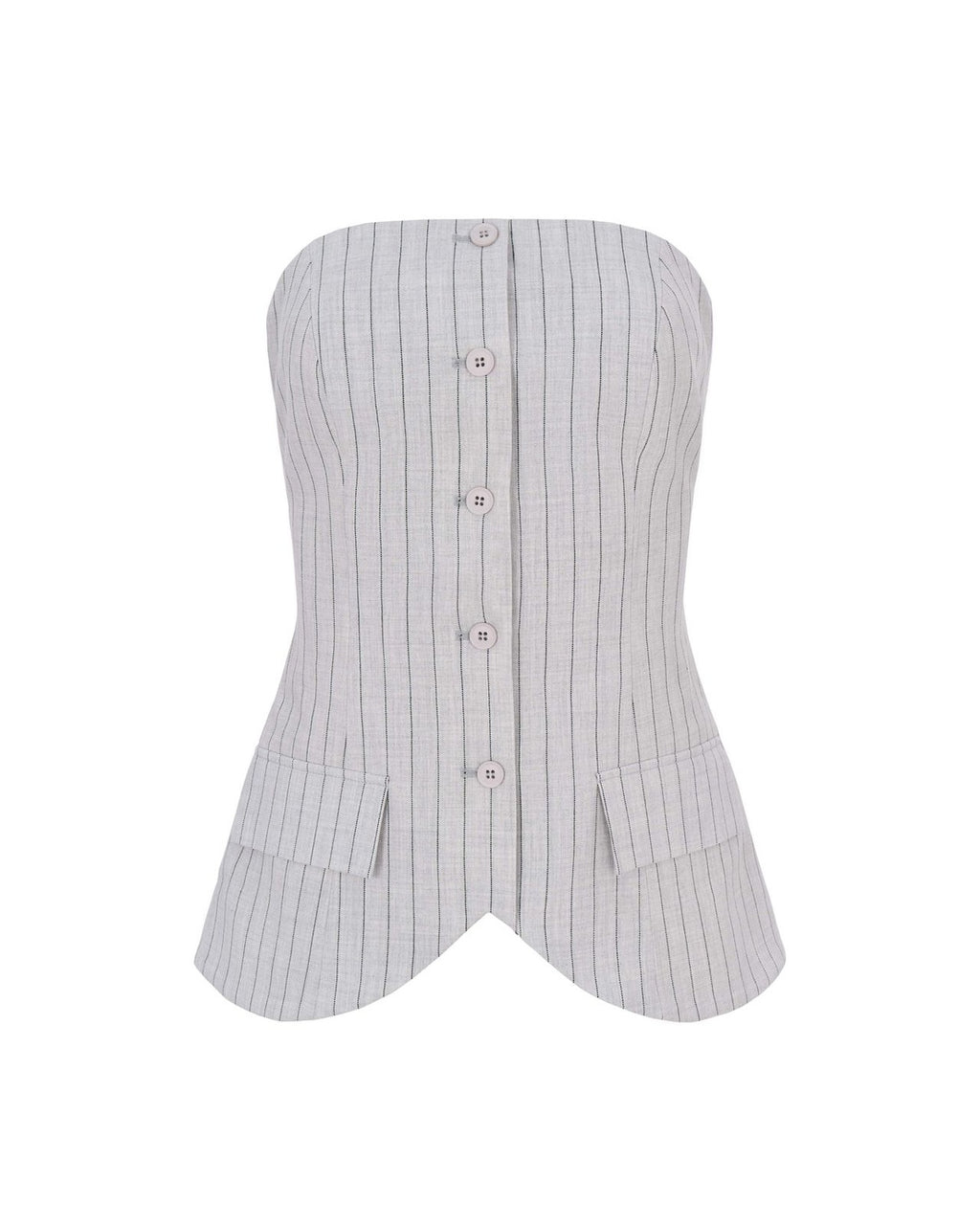 Strapless Striped Bustier Vest